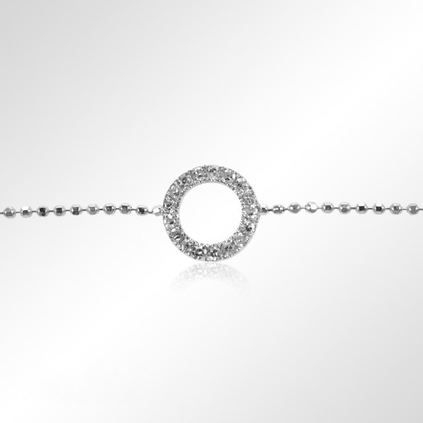 Bracelet chaine en or blanc 9K et Diamants - Aï Shiteru
